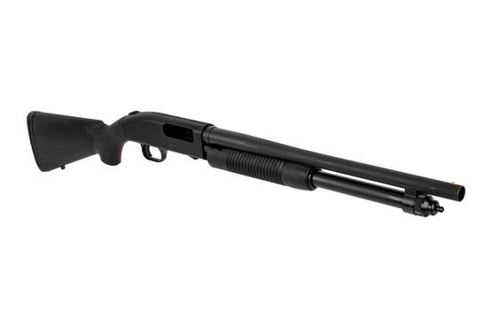 Mossberg 590 tactical shotgun features a drilled and tapped receiver